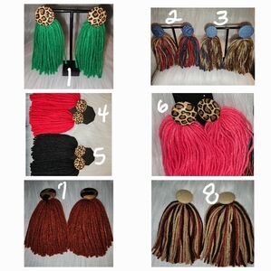 Handmade yarn tassel earrings